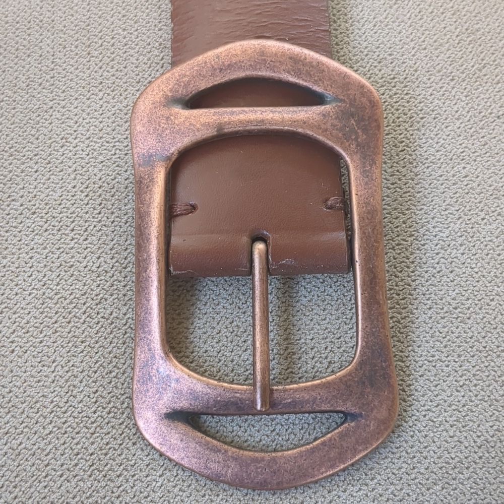 STEVE MADDEN copper buckle Studded Leather Belt Sm